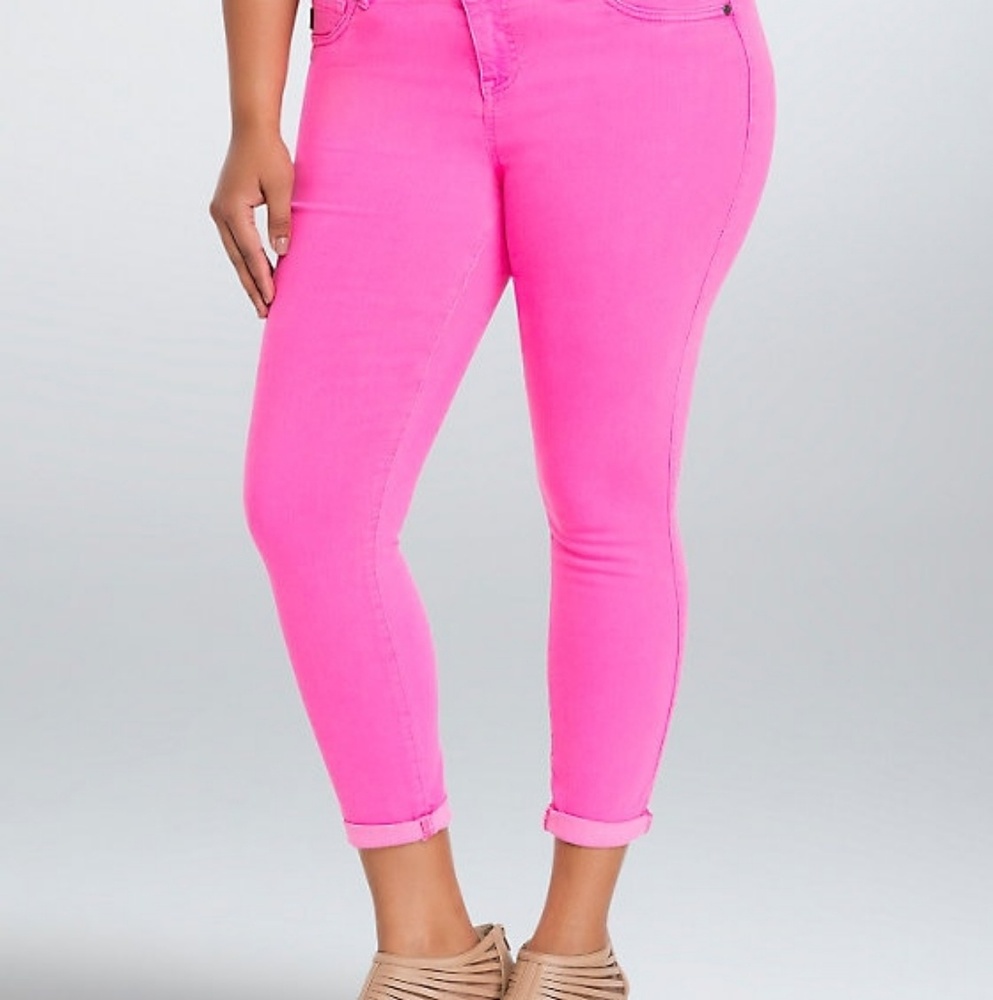 EUC Torrid Denim Hot Pink Jeggings Jean 18xs 18p